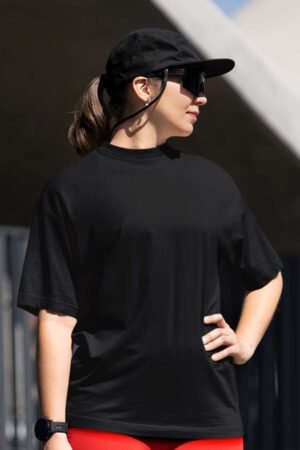 Women’s Boyfriend Fit  Cotton Blend T-Shirt – Black