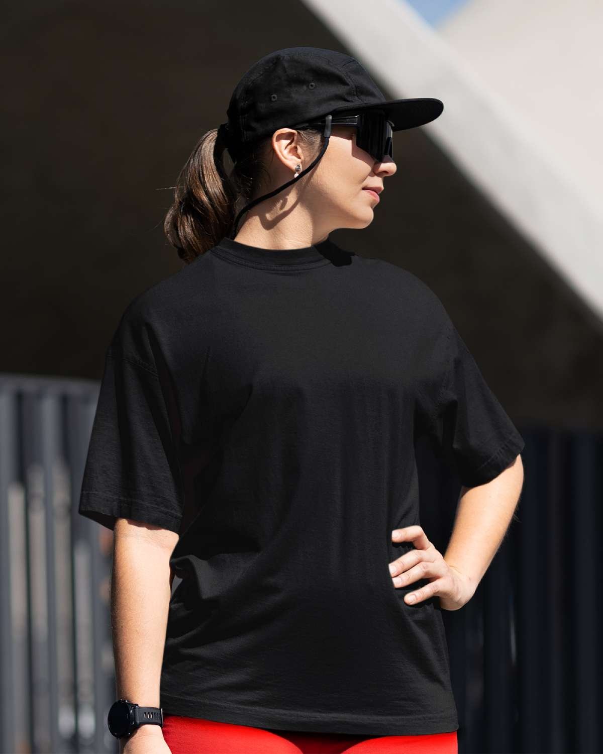 Women’s Boyfriend Fit Cotton Blend T-Shirt – Black